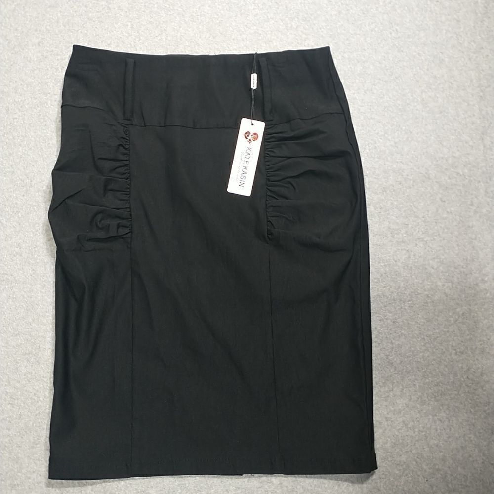 Kate Kasin Pencil Skirt Women's Black Business Professional SIZE Large .